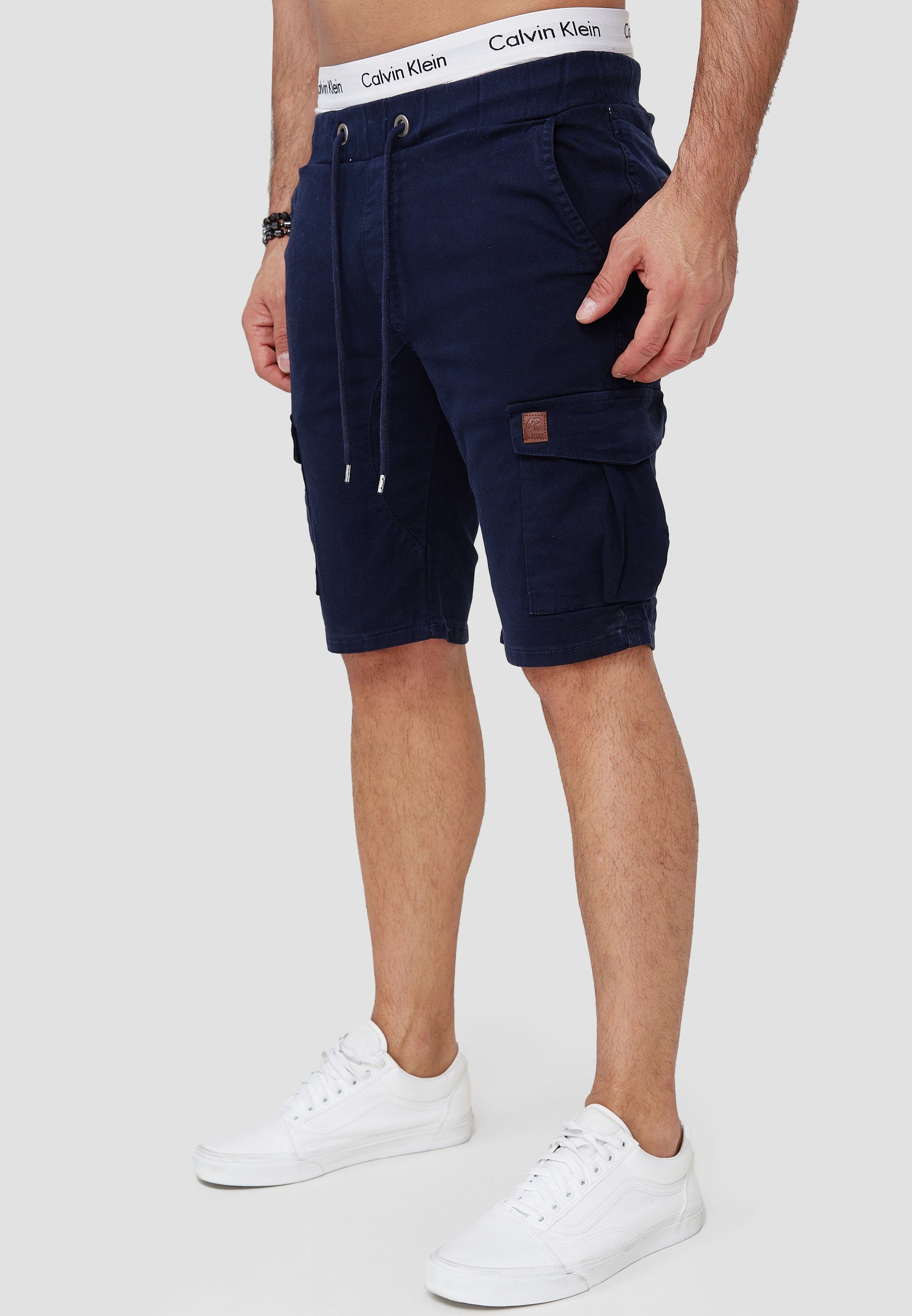 Shorts Navy Casual Sweatpants, Hose (Kurze OneRedox Fitness 1-tlg., Bermudas SH-3362 Freizeit im Design) modischem