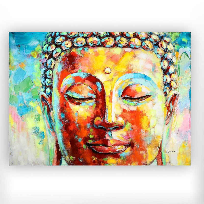 GILDE Bild GILDE Bild Buddha - mehrfarbig - H. 90cm x B. 120cm