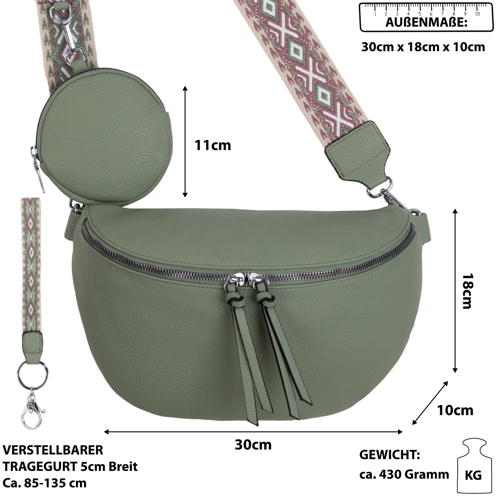 EAAKIE Gürteltasche Bauchtasche Umhängetasche Crossbody-Bag Kunstleder günstig online kaufen