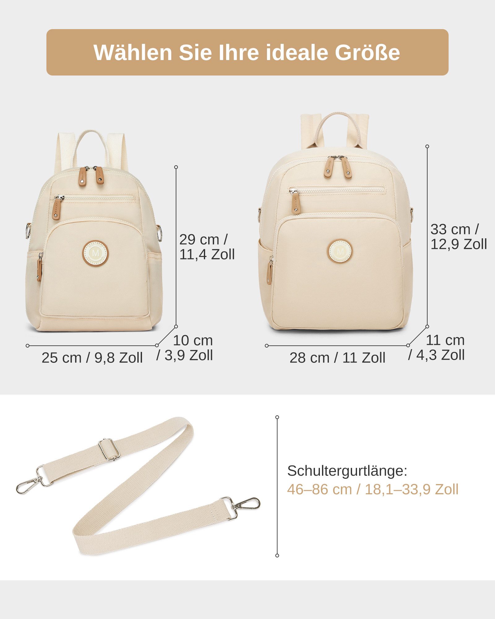 Miss Lulu Minirucksack Mini Cityrucksack, wasserdichter Reiserucksack & Casual Daypack – Bild 2 von 5
