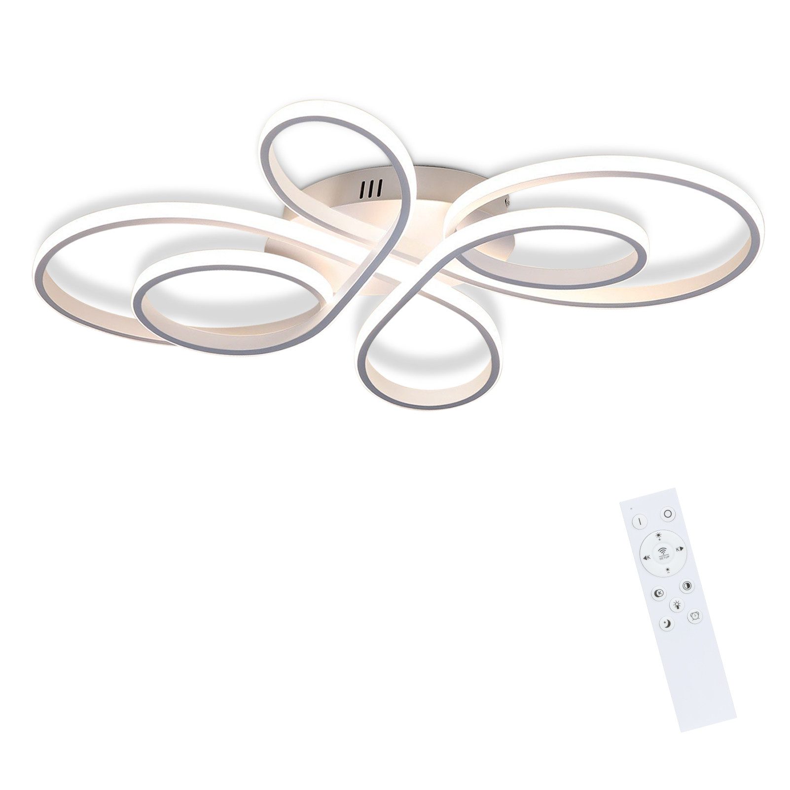 Nettlife LED Deckenleuchte Schwarz Dimmbar Wohnzimmer 65W Modern 40/66/80/1 günstig online kaufen