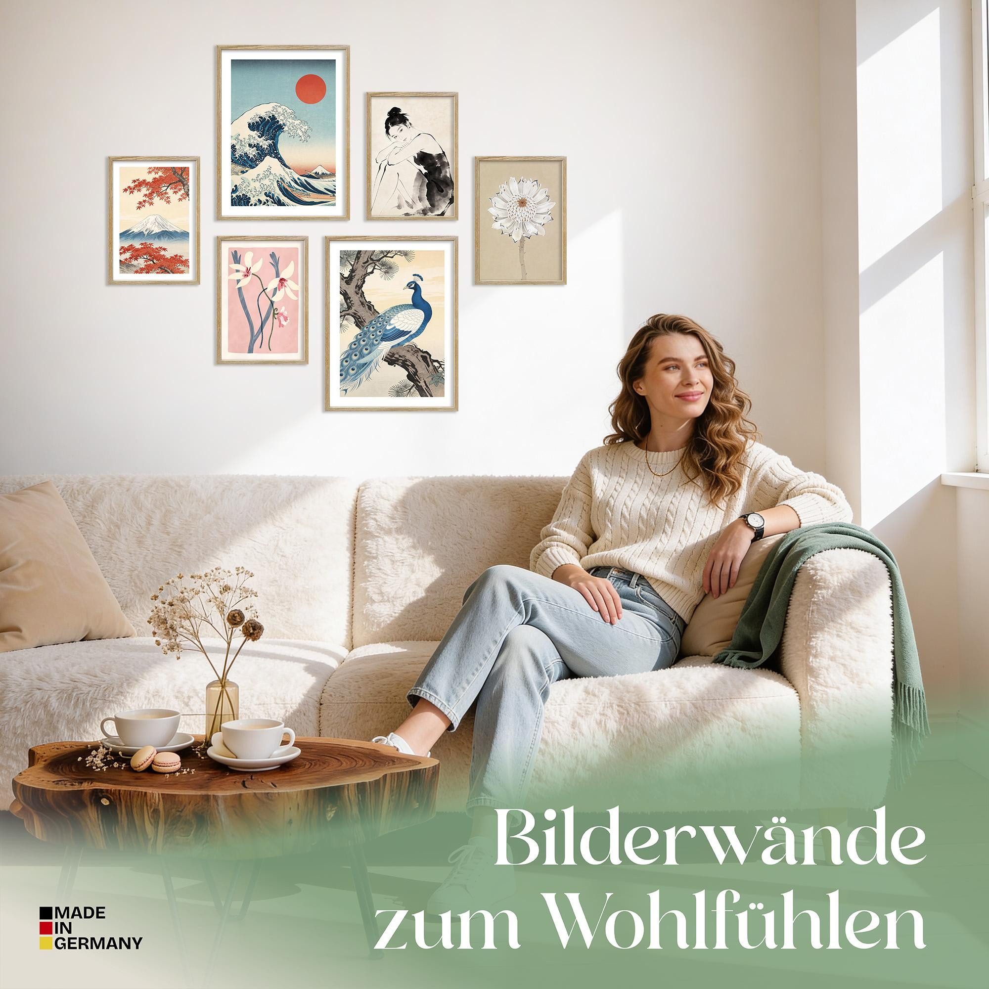 ARTFAVES Bilder-Collage Poster Set Art Gallery Japan I mehrteilige Bilderwand I Wandbilder Hok, (Wandbilder modern, 6 St) – Bild 2 von 5