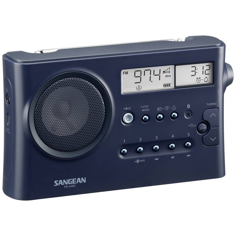 Sangean BT PR-DA Blue Dark Tischradio, (Weckfunktion) Radio
