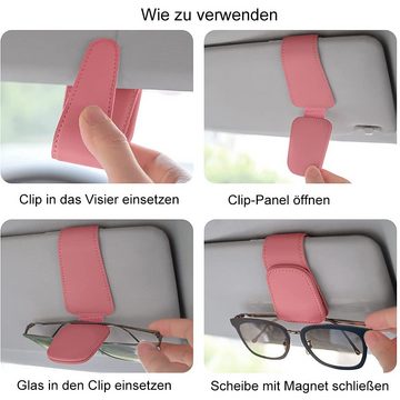 NUODWELL Brillenetui Brillenhalter, Leder Sonnenbrillen Halterung für Auto Visier Zubehör