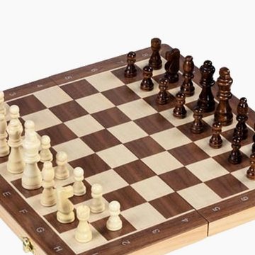 goki Spielesammlung, strategiespiel, familienspiel Schach/Dame Spiel 2in1, magnetisch, für Turnier und unterwegs