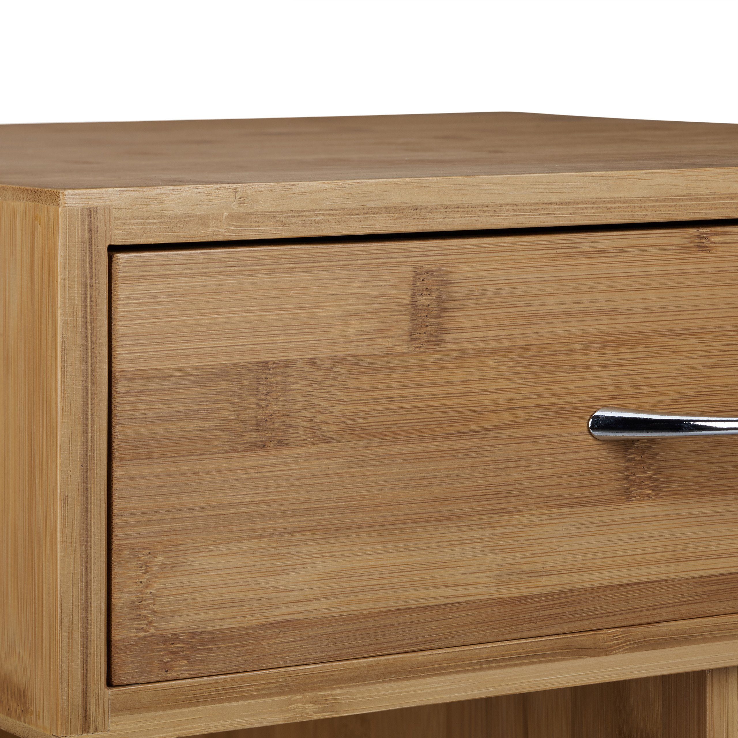 relaxdays Beistelltisch mit Rollen ROLLI Bambus (1-St) – Bild 5 von 5