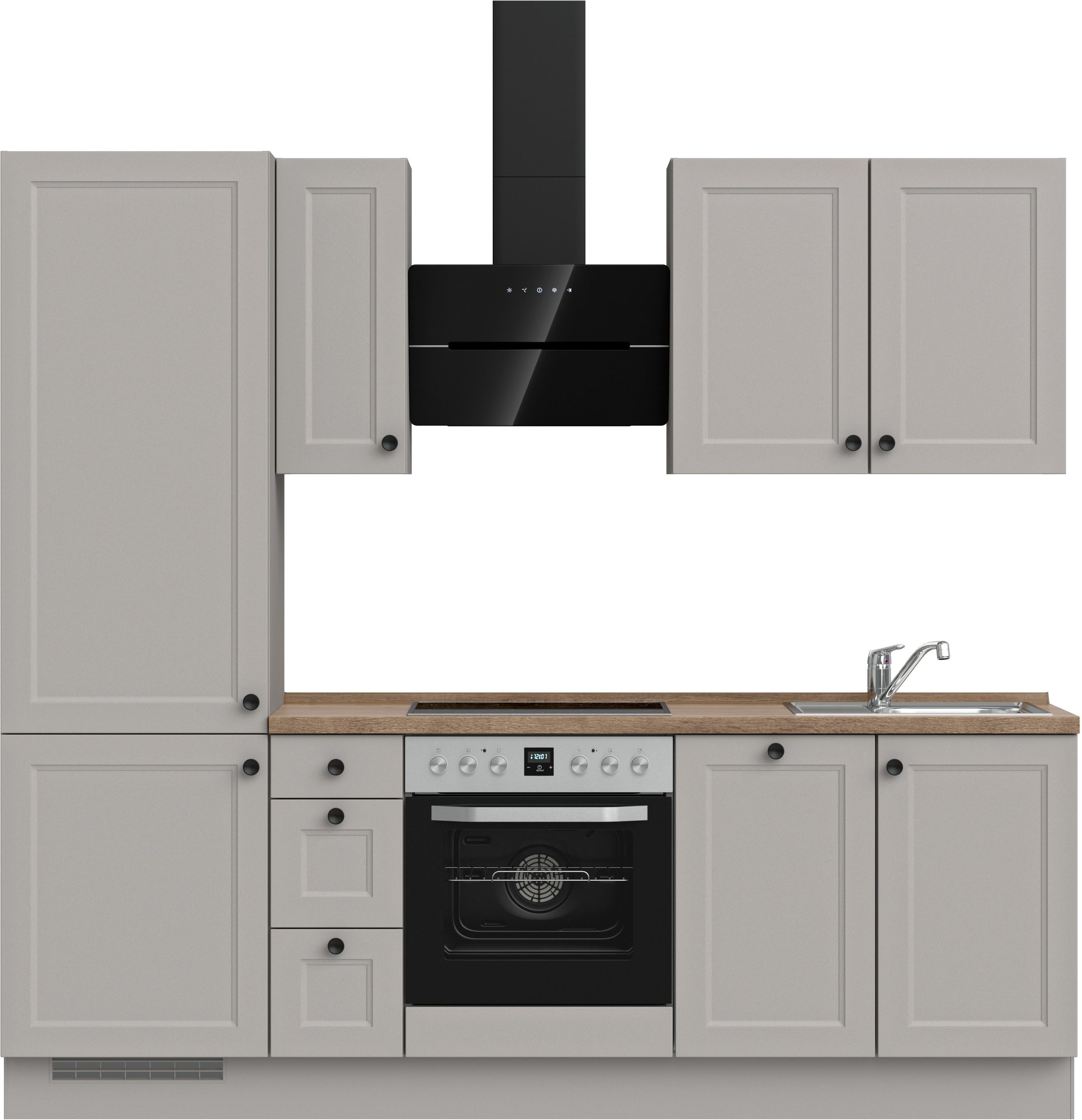 nobilia® Küchenzeile "Cascada II", NEU: individuell anpassbar mit gratis Profi-Beratung, vormontiert, Breite 240 cm, Ausrichtung wählbar, wahlw. mit E-Geräten