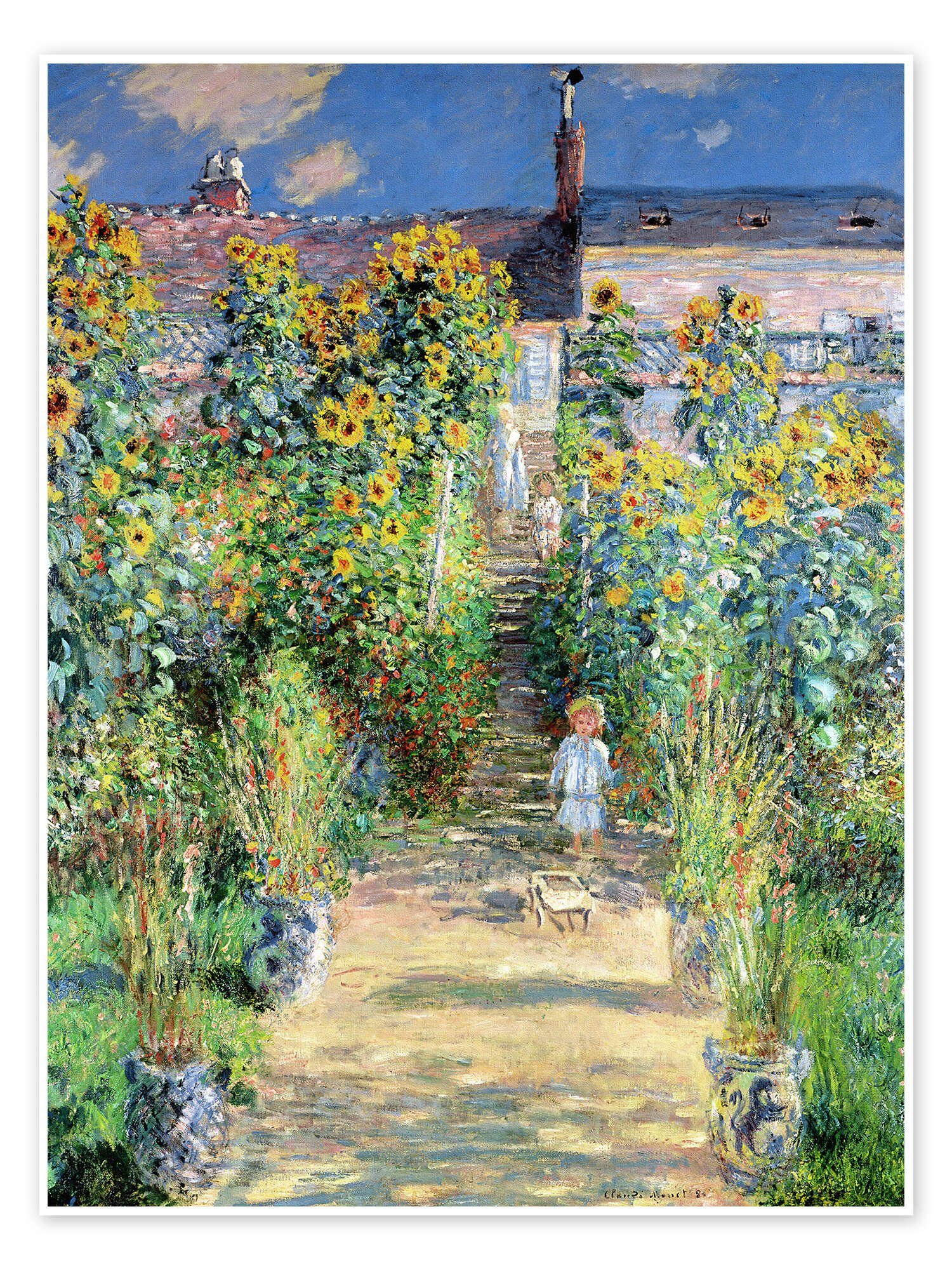 Posterlounge Wandbild Garten in Vétheuil, Claude Monet, erhältlich als Poster, Leinwandbild, Wandsticker oder Acrylglasbild