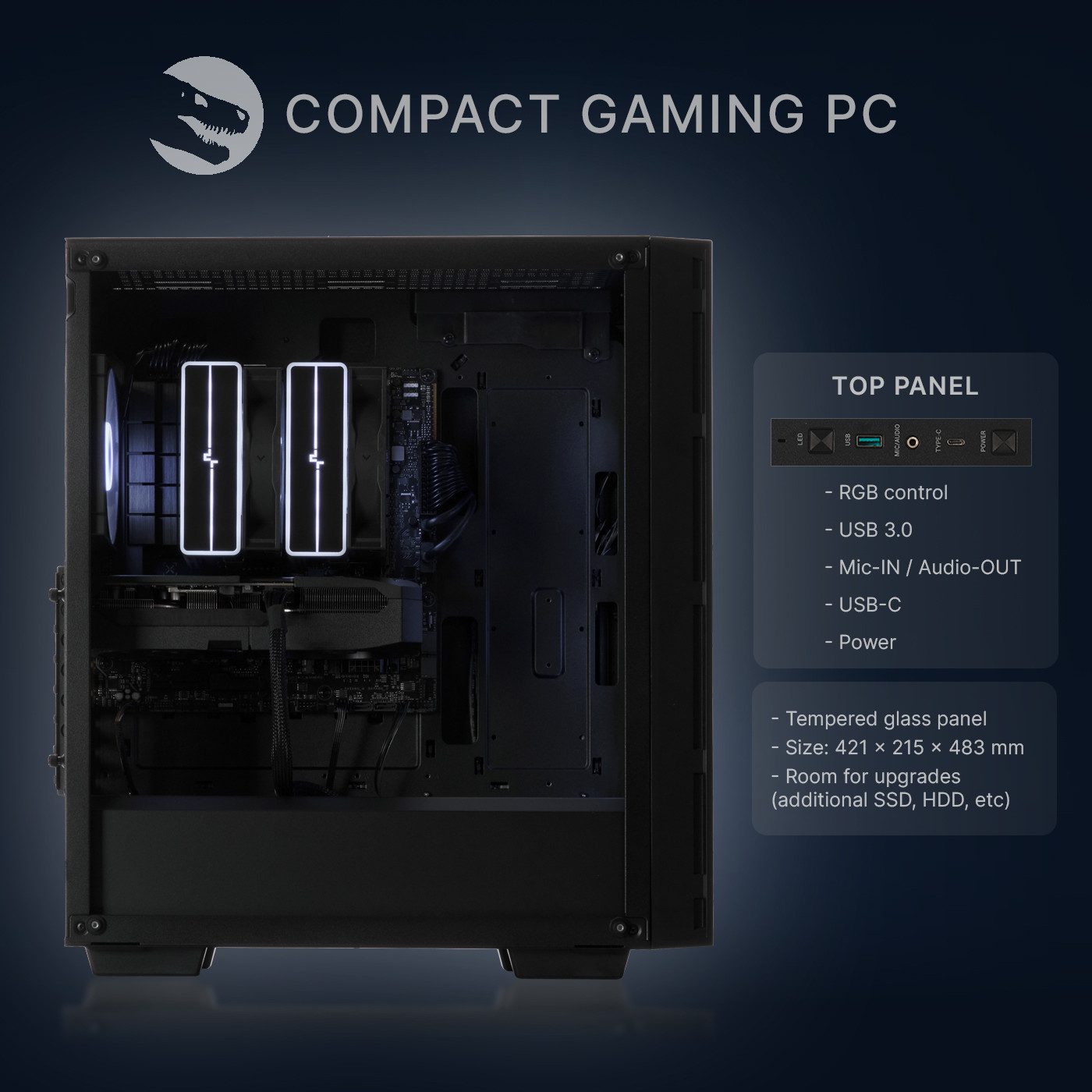 Sedatech UCCB652I1I1HF - Gaming-PC (AMD Ryzen 5 9600X 6x 3.9GHz (max 5.4GHz), Geforce RTX5070 12GB, 32 GB RAM, 2000 GB SSD, Wlan 6E)