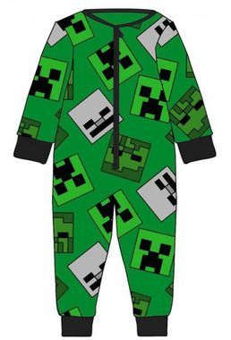 Minecraft Jumpsuit MINECRAFT Kinder Jumpsuit Overall Pyjama Strampelanzug Jungen + Mädchen 3 4 5 6 7 8 9 10 Jahre Gr: 98/104 110/116 122/1280134/140