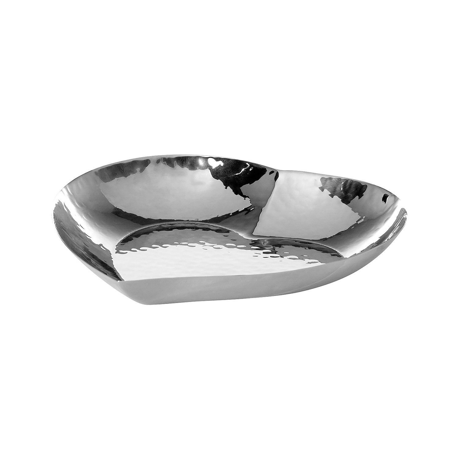 Fink Dekoschale AMOROS Schale - silberfarben - Edelstahl - H. 2,5cm x B. 16cm (1 St., Geschenkidee - Deko), Elegante Glasschale: Servierplatte & Dekoschale als Dekoobjekt
