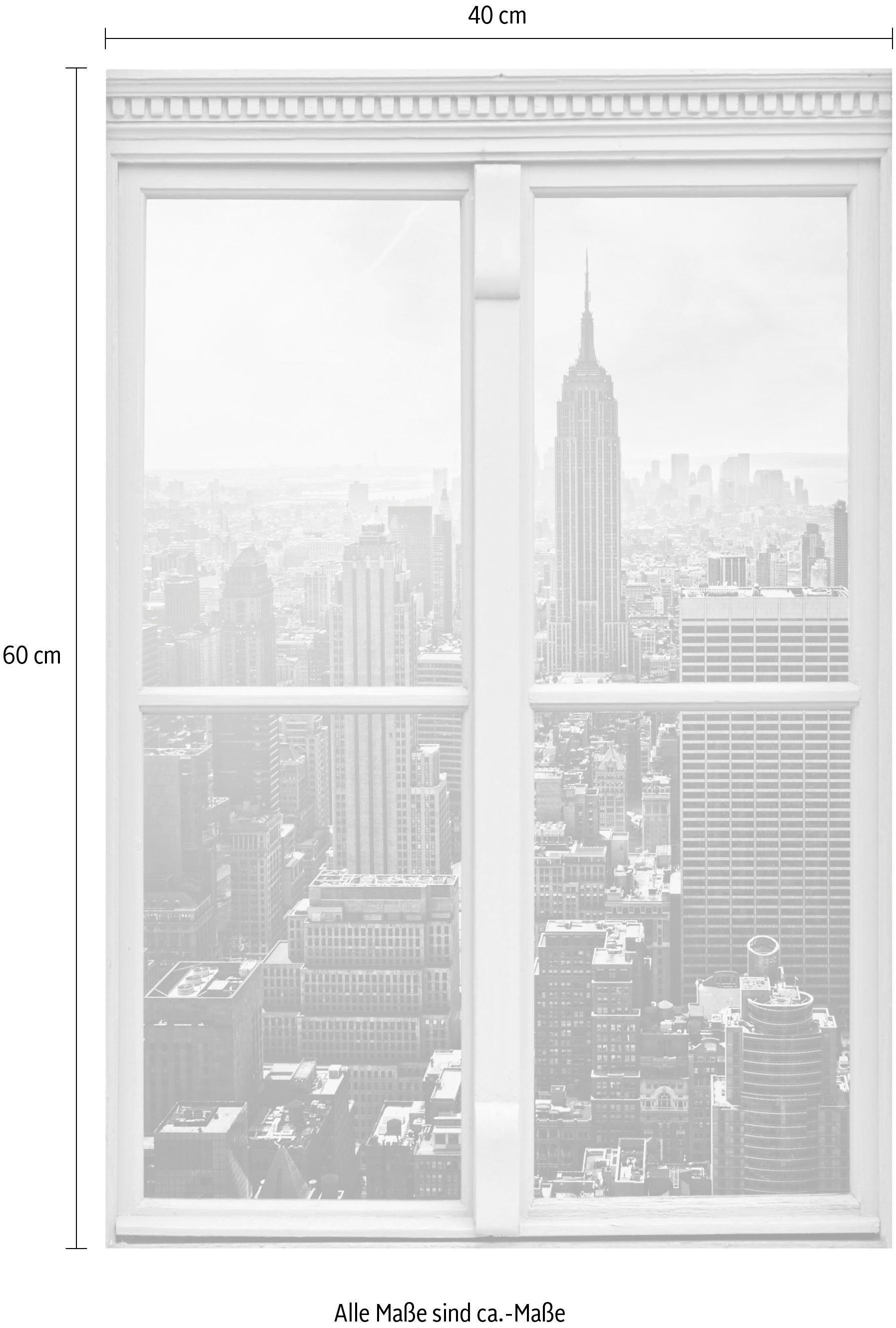 queence Wandsticker New York, Wandsticker, Wandbild, selbstklebend, 3D, Fenster