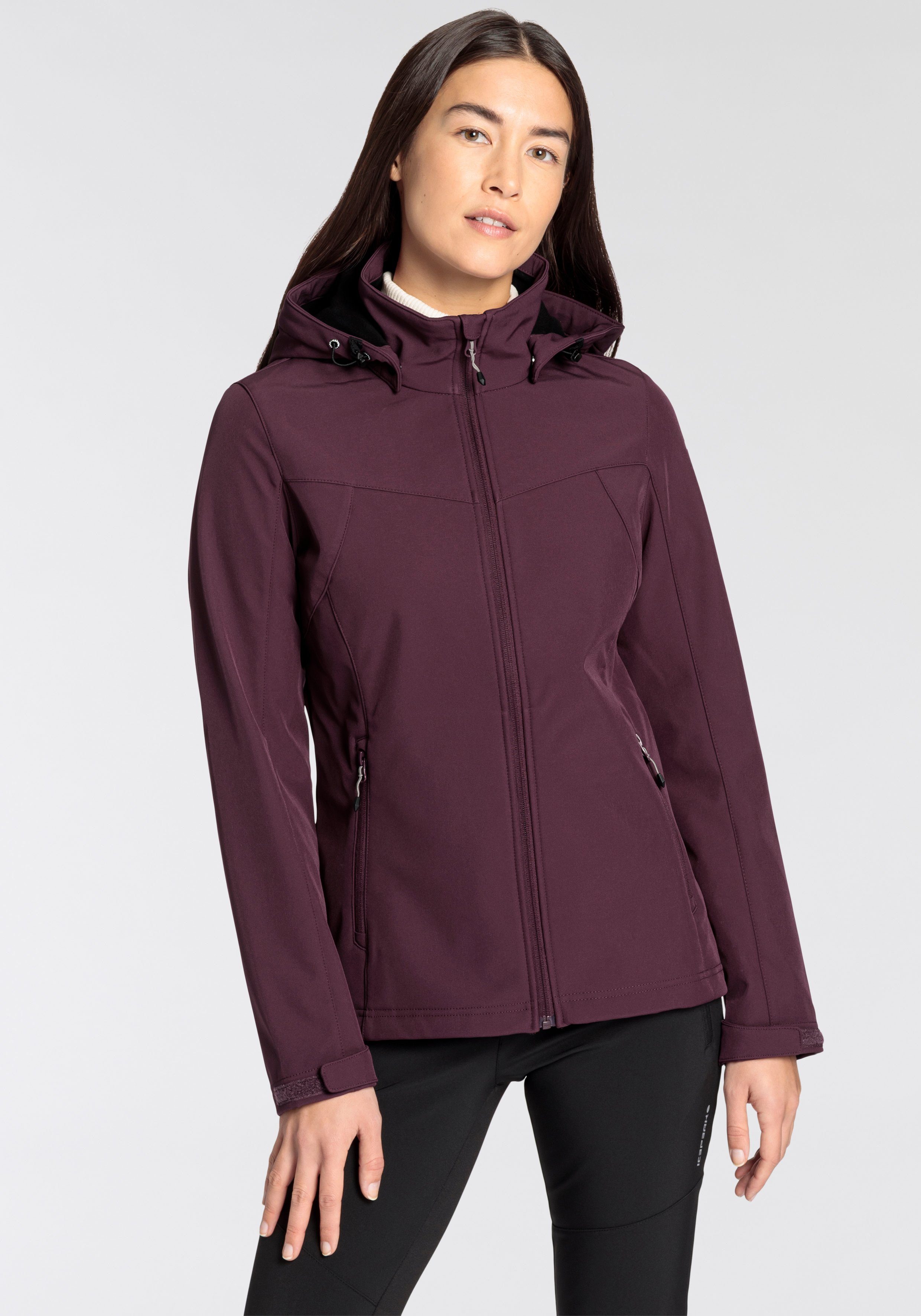 BRENHAM Softshelljacke SOFTSHELLJACKE mit D Icepeak hohem WINE Stehkragen