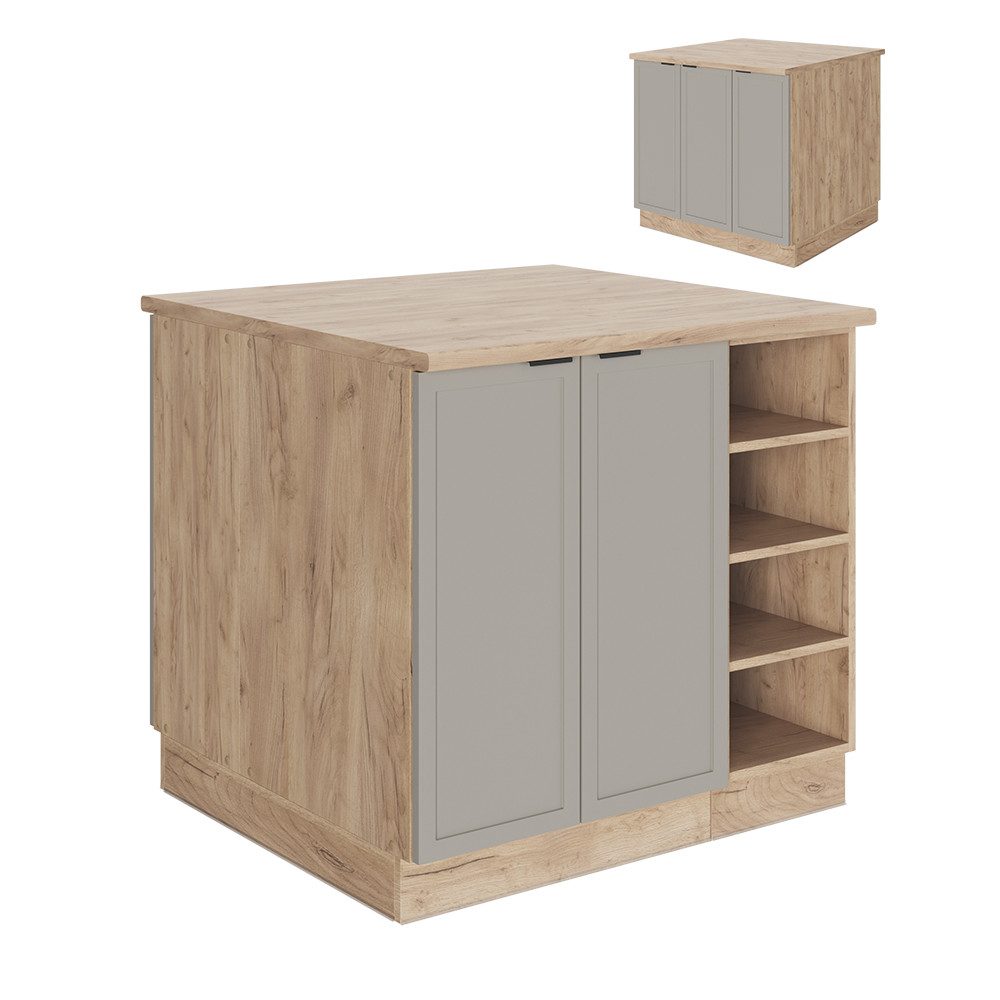 Vicco Unterschrank Fame-Line, GrauBeige/Goldkraft Eiche, 90 günstig online kaufen