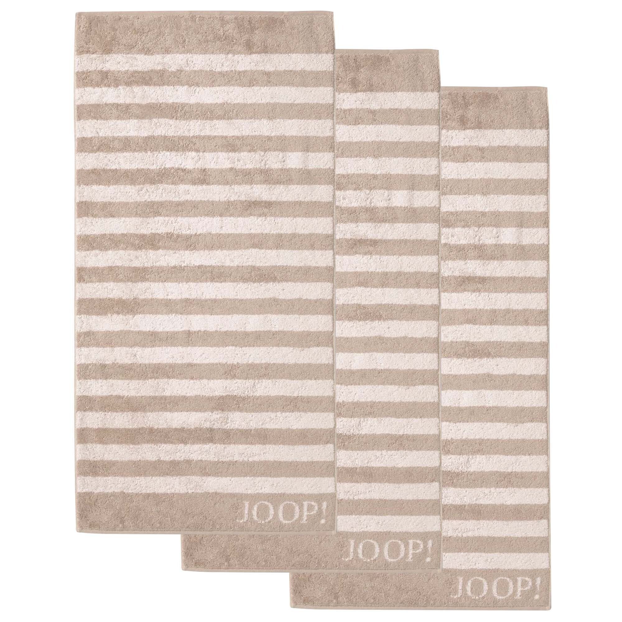 Joop! Handtuch HHandtuch, 3er Pack - Classic Stripes, 50x100 cm, Frottier (3-St) Beige