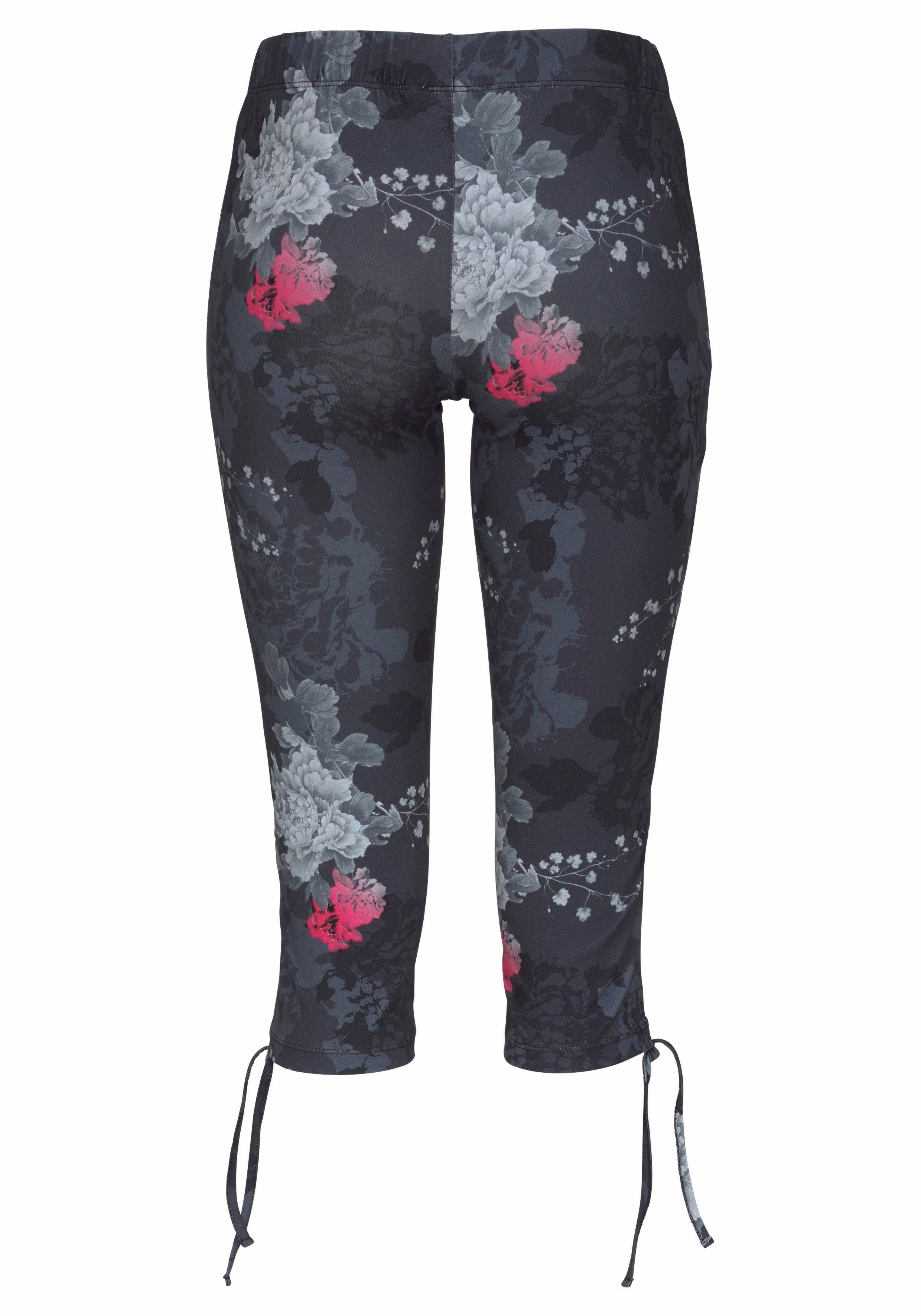 Venice Beach Caprileggings mit angenehmen Stretchanteil seitliche Raffung, Alloverdruck, 3/4-Länge, Sommerhose, Schlupfhose – Bild 4 von 5