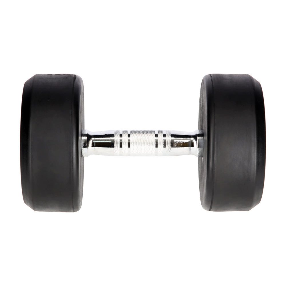 HMS Hantel Rundhantel Gummihantel Krafttraining, (Spar-Set, 16 kg bodenschonend), Gummiummantelung, gerändelter Chromgriff