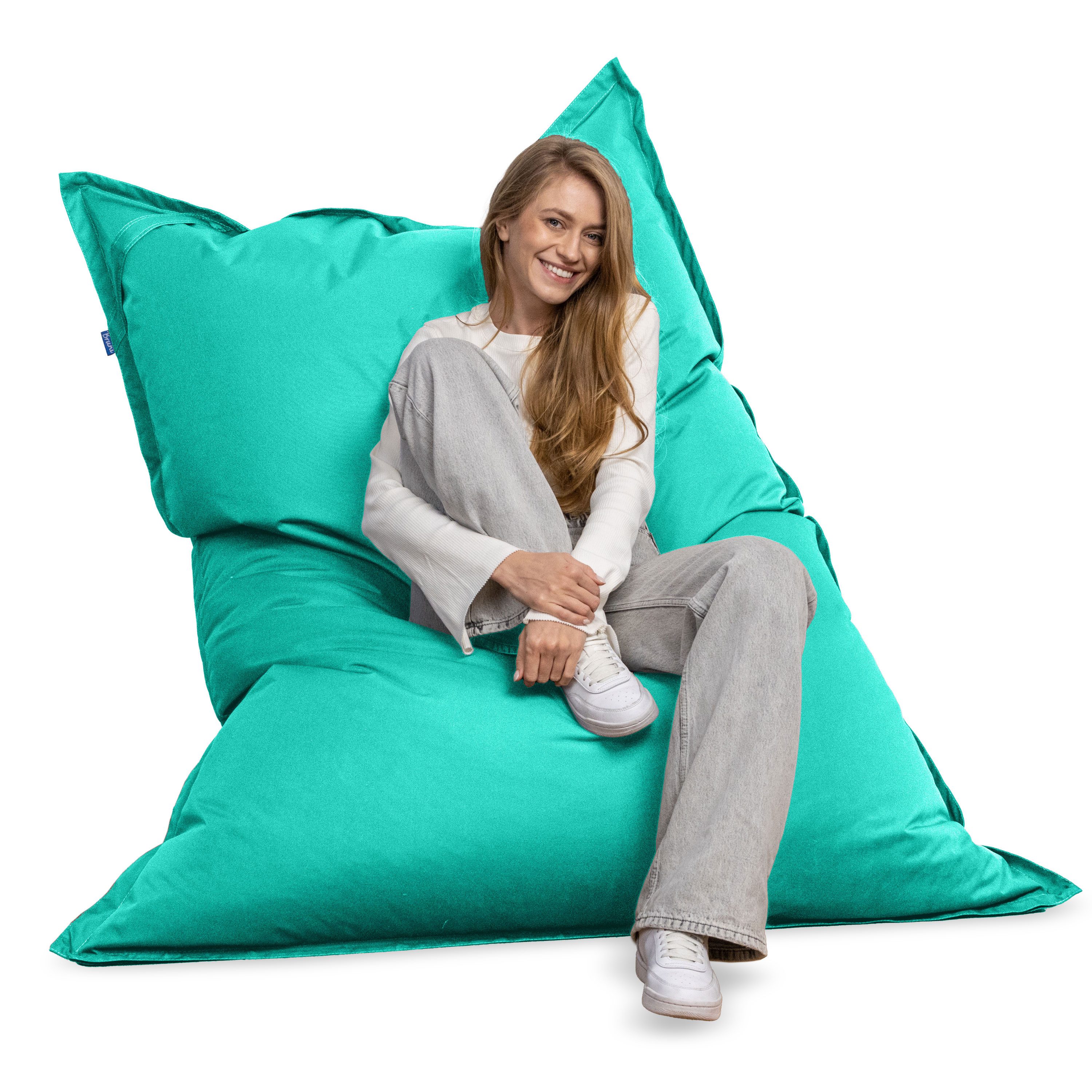 Bruni Sitzsack Caree 140x180 cm - rechteckiger XXL-Bean Bag, in Deutschland gefertigt, Riesiger Indoor- und Outdoor-Sitzsack aus Bayern, gemütlich & robust
