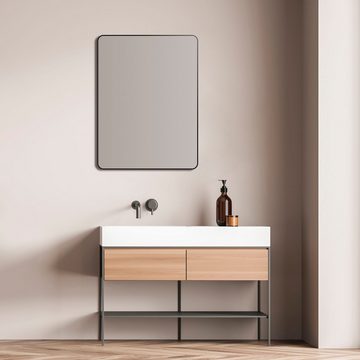 Talos Badspiegel Picasso schwarz 60x80 cm, hochwertiger Aluminiumrahmen