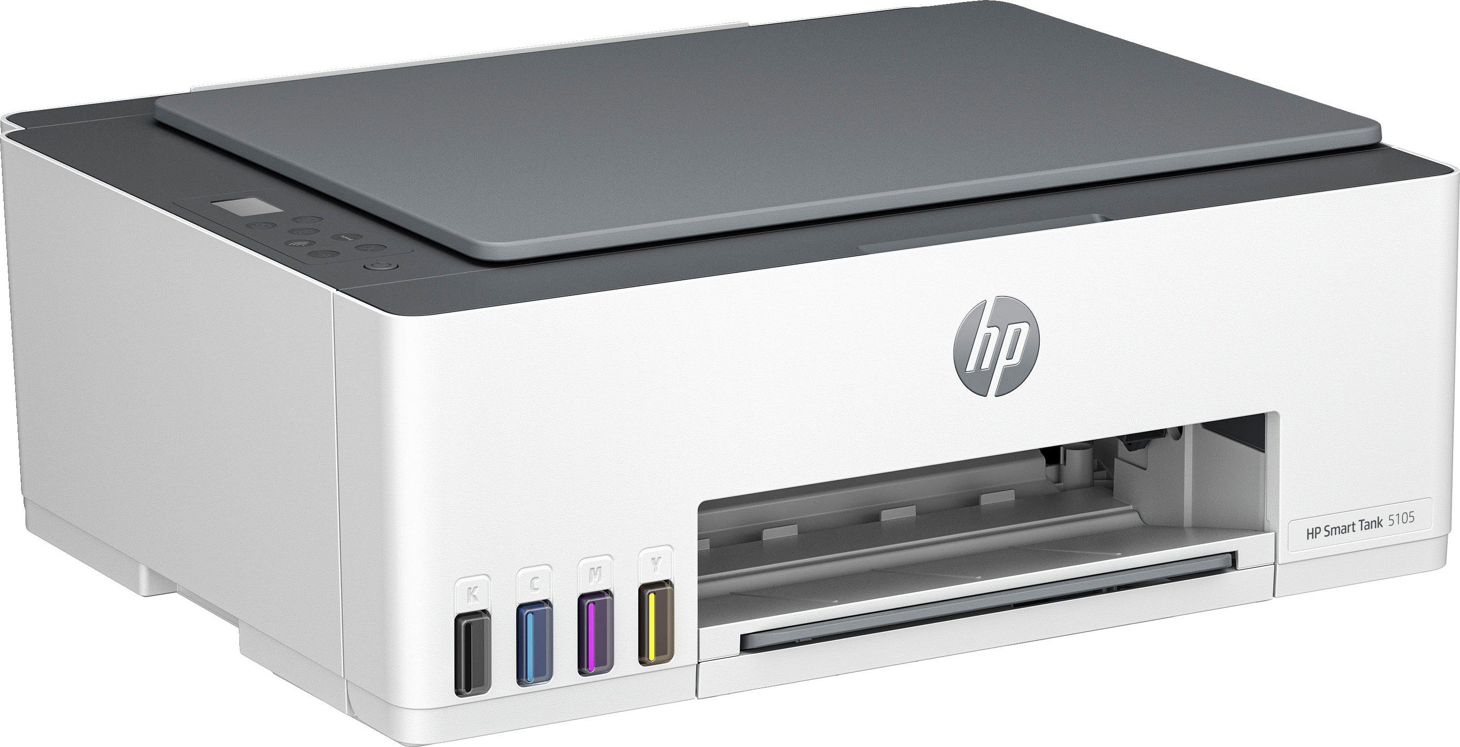 HP Smart Tank 5105 All-in-One-Drucker Multifunktionsdrucker, (Bluetooth, WLAN (Wi-Fi), kompromisslose Qualität, bis zu 3 Jahre Tinte im Lieferumfang)