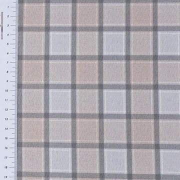 Stoff Vorhangstoff Dekostoff Lochner Landhaus Karo beige grau 1,60m Breite