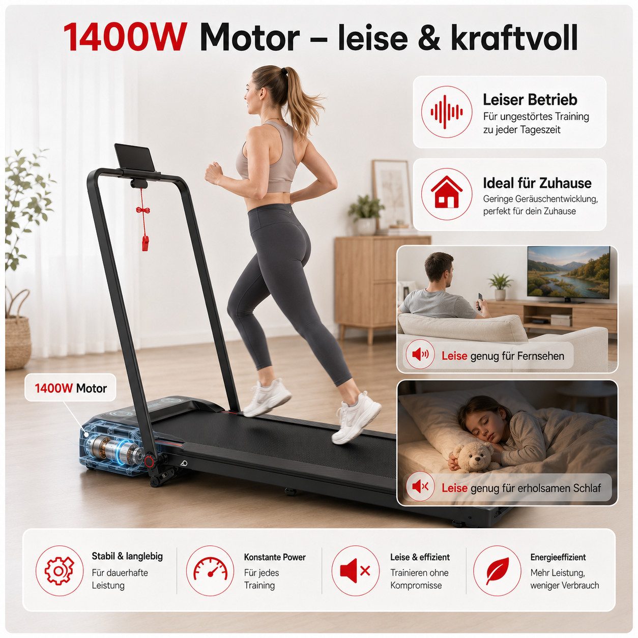 LIKESPORTING Laufband zu Hause,Walking Pad 6/8 km/h, leiser Motor, Fernbedienung, 40*102cm Laufbereich, Max 8 km/h,für Büro und Wohnung, 14%Steigung