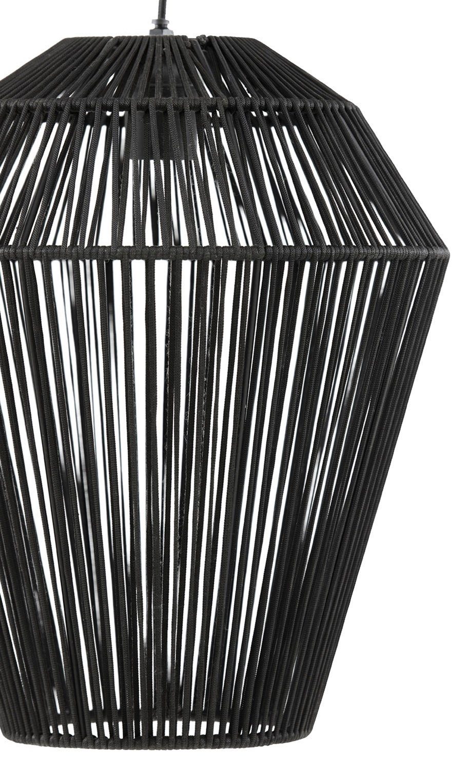 Light & Living Pendelleuchte DEYA, 1-flammig, Schwarz, Metall, Stoffschirm, Hängeleuchte, Hängelampe