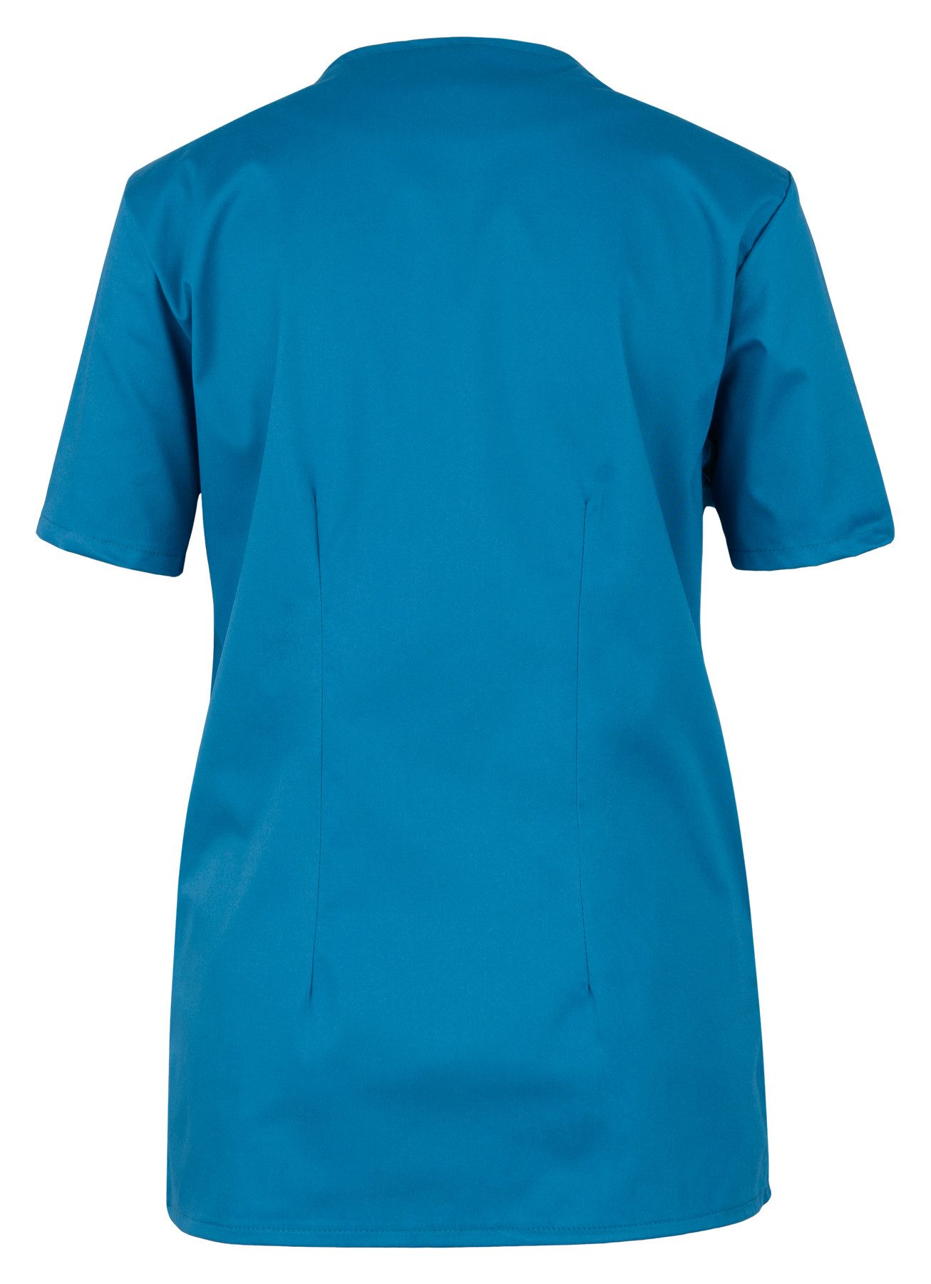 BEB Schlupfbluse beb MEDIZIN/PFLEGE Damen KASACK Kurzarm V-Neck Baumwollmix Petrol
