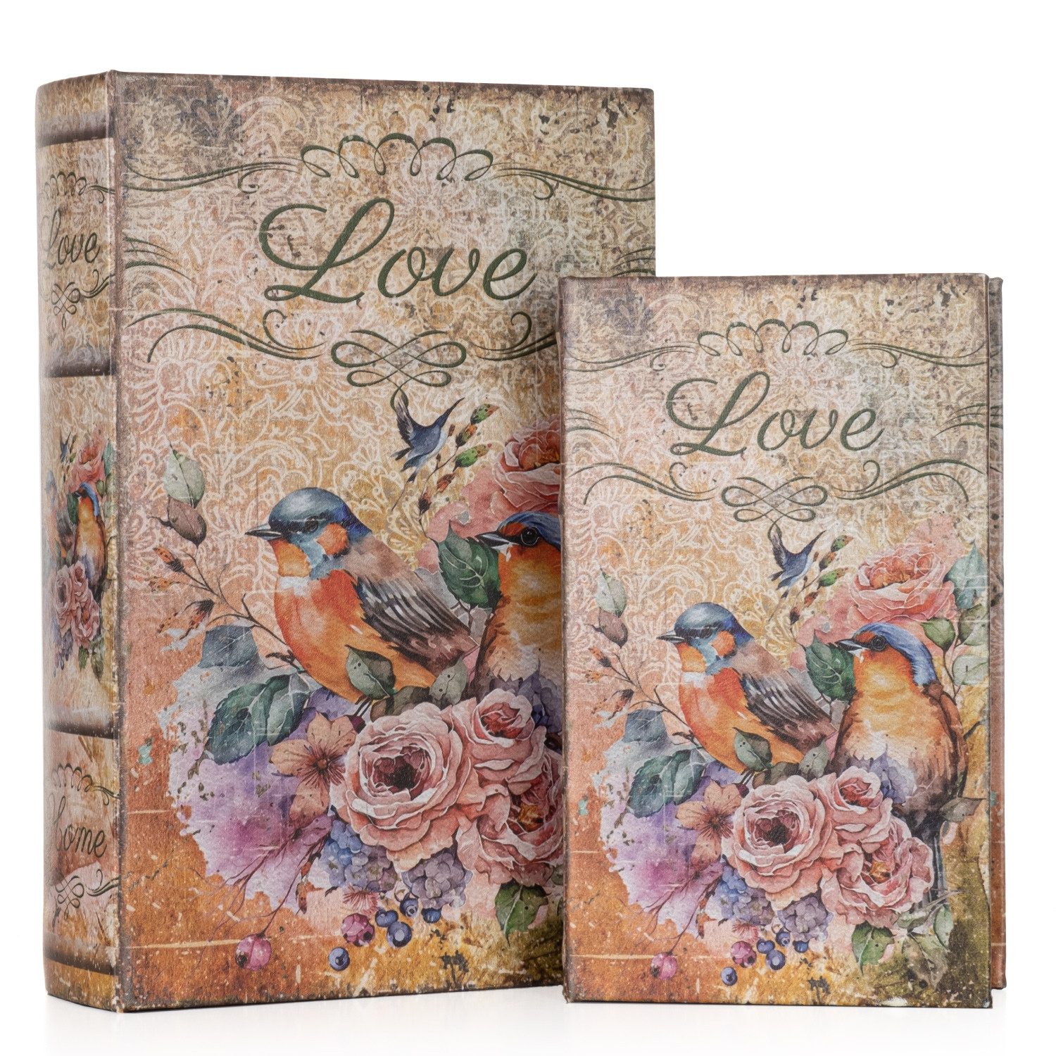 Moritz Etui Buchhüllen Set Vintage Deko Blumen Vögel