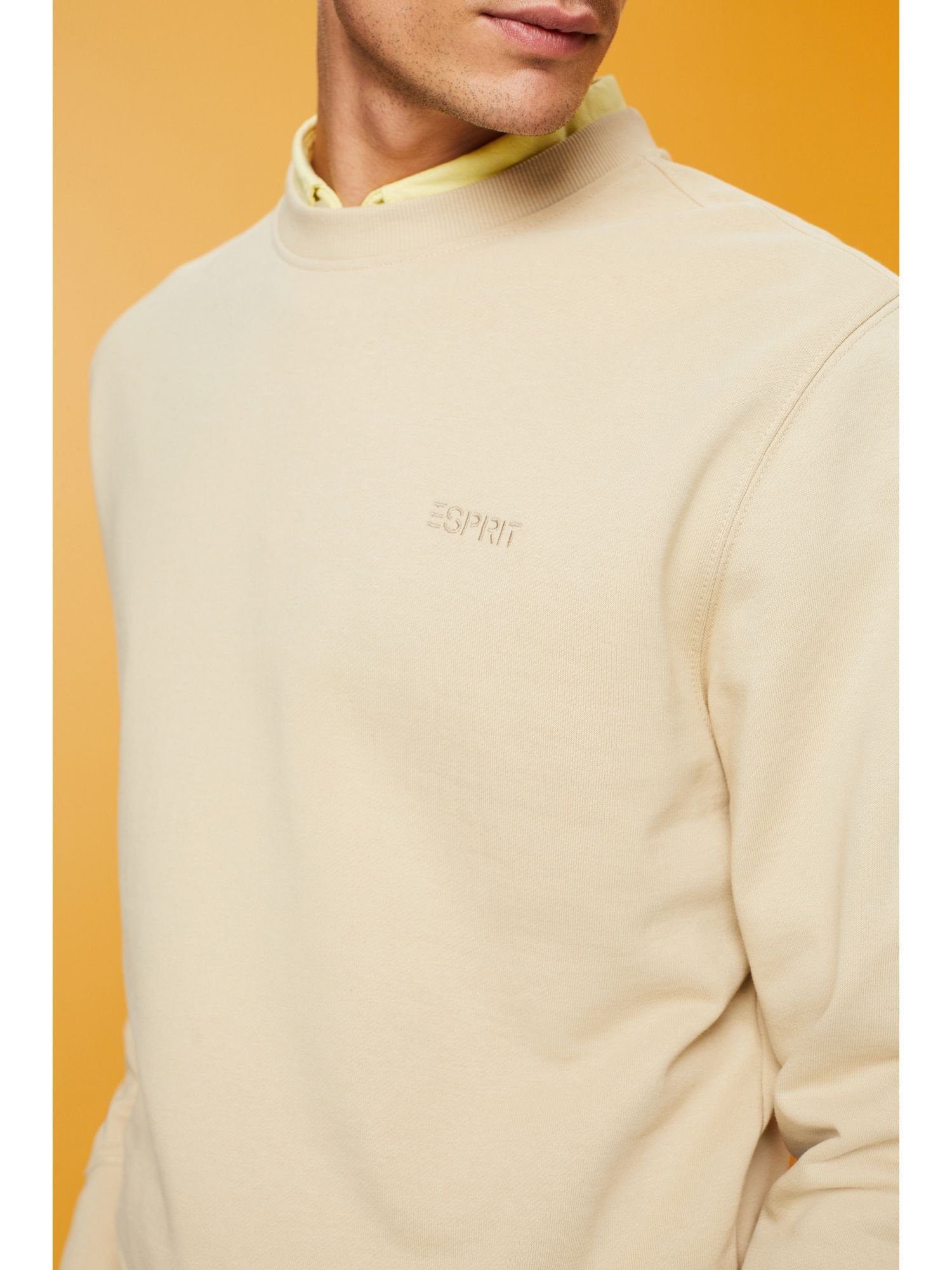 Esprit Sweatshirt Sweatshirt mit Print BEIGE KHAKI (1-tlg) der auf Rückseite