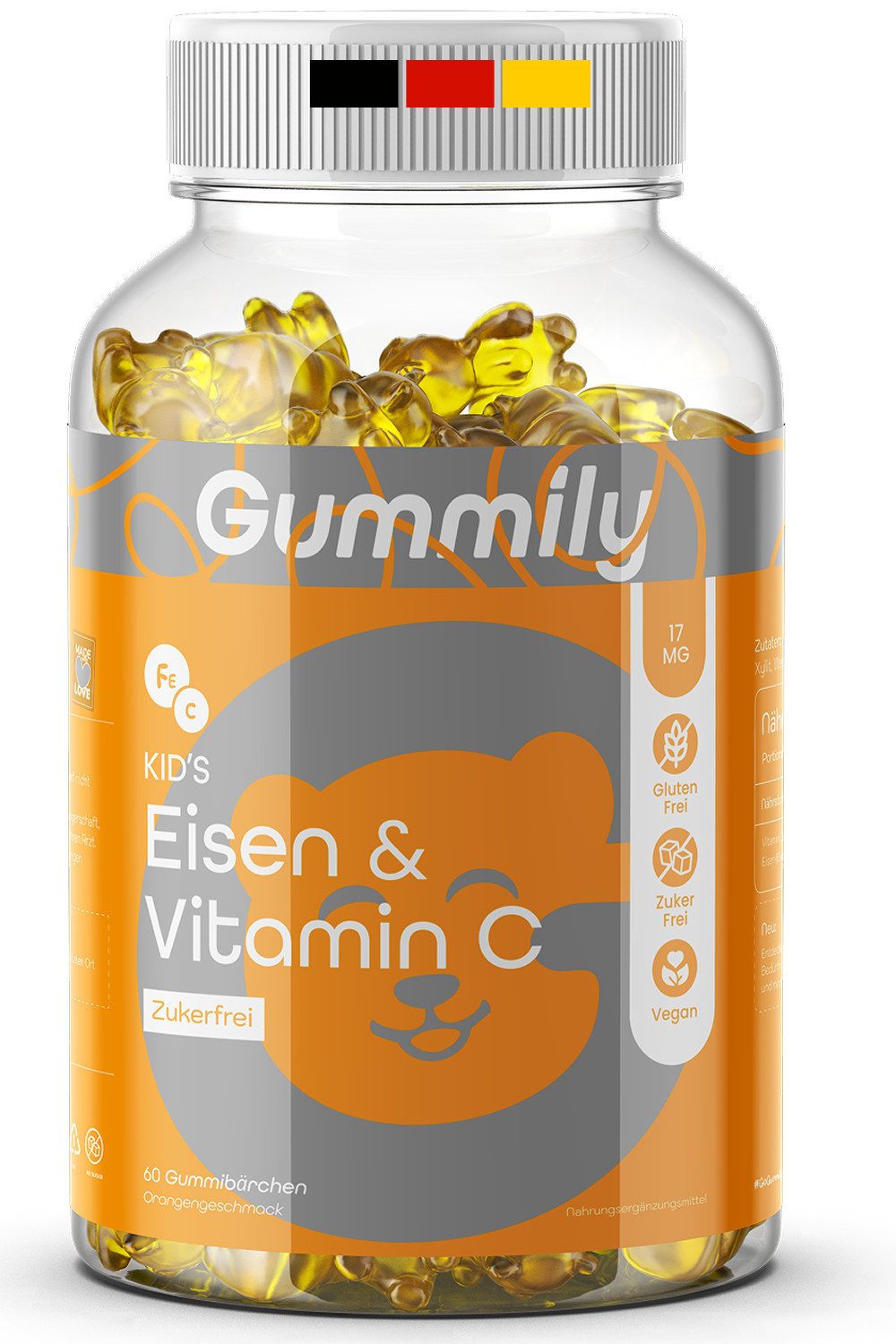 Gummily® Kinder Eisen & Vitamin C Gummibärchen Gummibärchen, 180 g