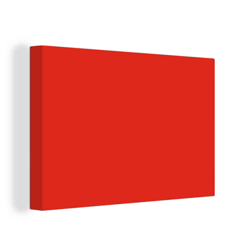OneMillionCanvasses® Leinwandbild Rot - Farbe - Einfarbig, (1 St), Wandbild Leinwandbilder, Aufhängefertig, Wanddeko, 30x20 cm