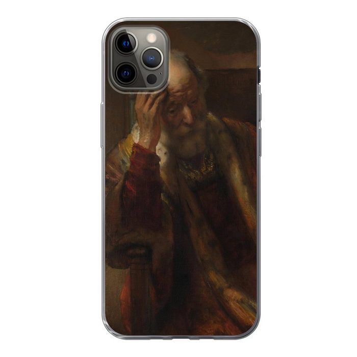 MuchoWow Handyhülle Alter Mann in einer Bankette - Gemälde von Rembrandt van Rijn Handyhülle Apple iPhone 13 Pro Max Smartphone-Bumper Print Handy