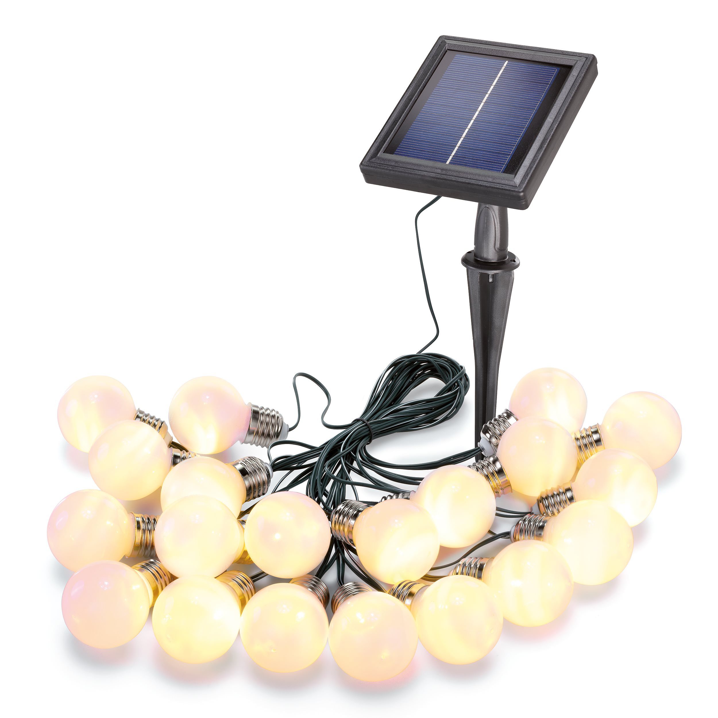 esotec LED-Lichterkette Solarkette 20 LED Glühbirnen 10m +2m Zuleitung 2800 günstig online kaufen
