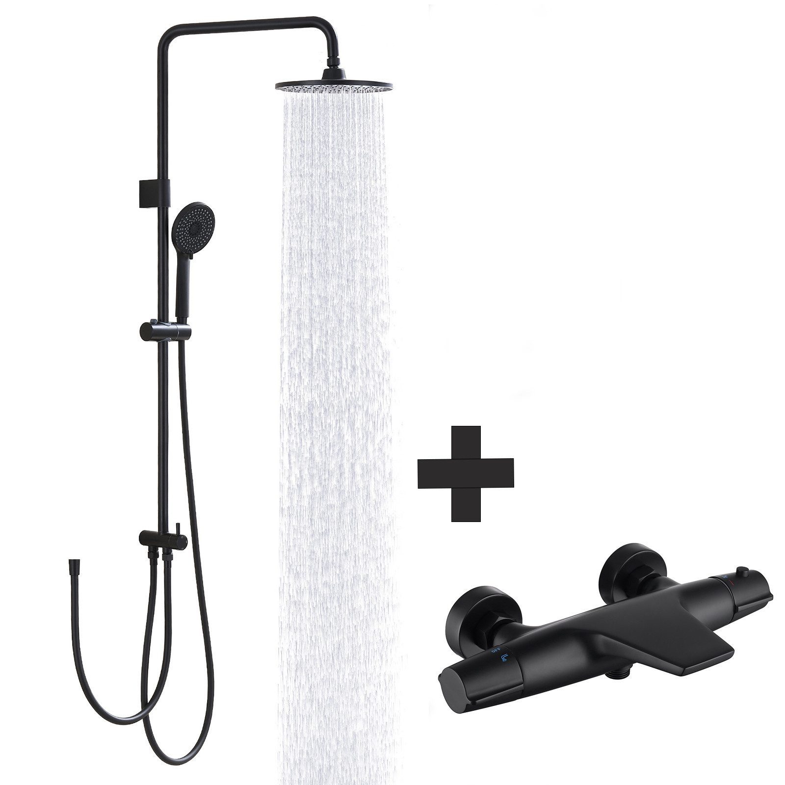 HOMELIVE Duschsystem Abnehmbares Duschsystem mit Wasserfall Badzubehör Duschzubehör, 3 tlg.