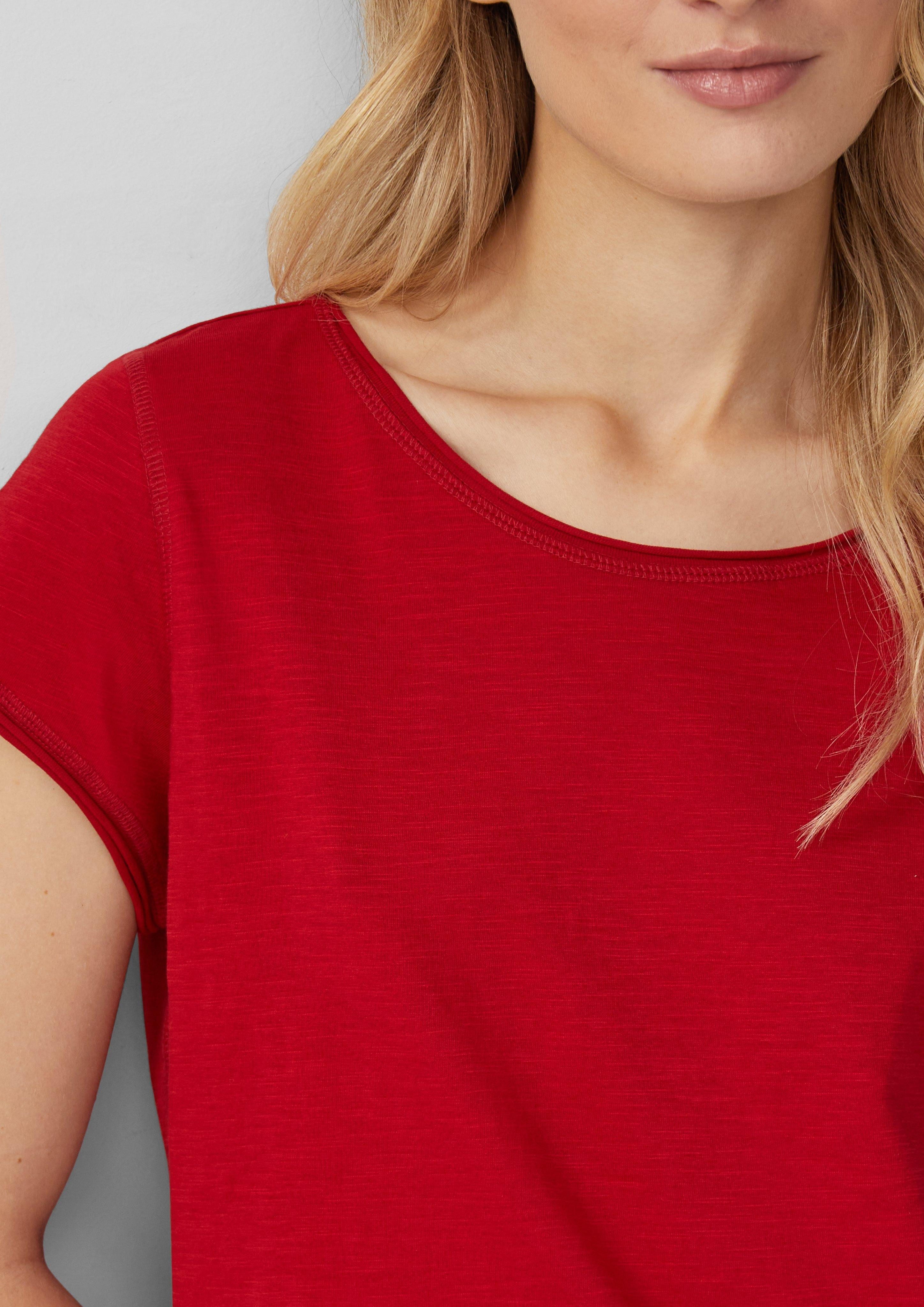 s.Oliver Kurzarmshirt T-Shirt mit Rollkanten und günstig online kaufen