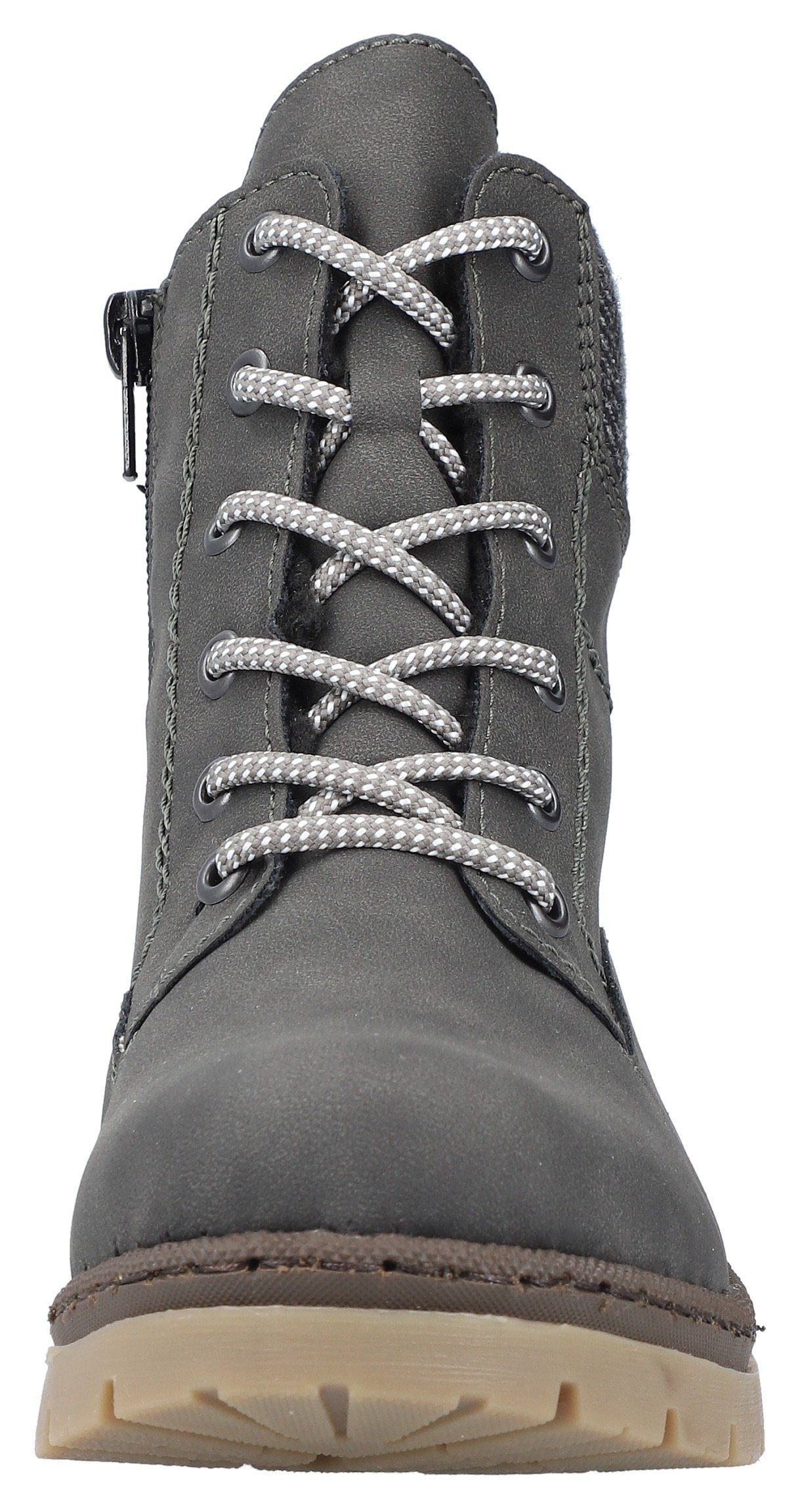 Rieker Winterstiefelette, Schnürboots, Stiefelette, Blockabsatz, mit Innen-Reißverschluss
