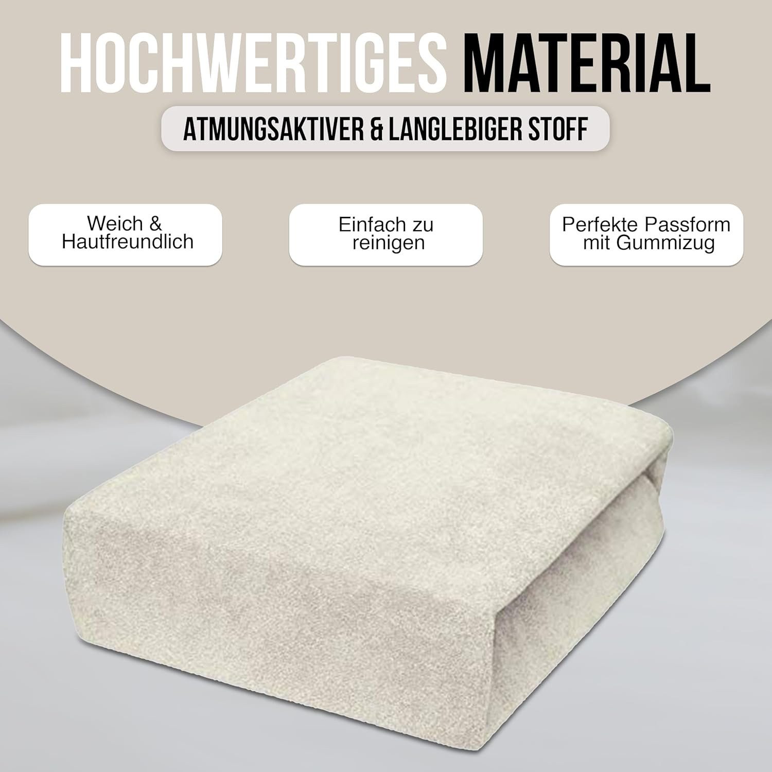 Best for You Spannbettlaken Terry Spannbettlaken–Flauschiger Handtuchstoff für Komfort & Passform, Frotte, Gummizug: Rundum