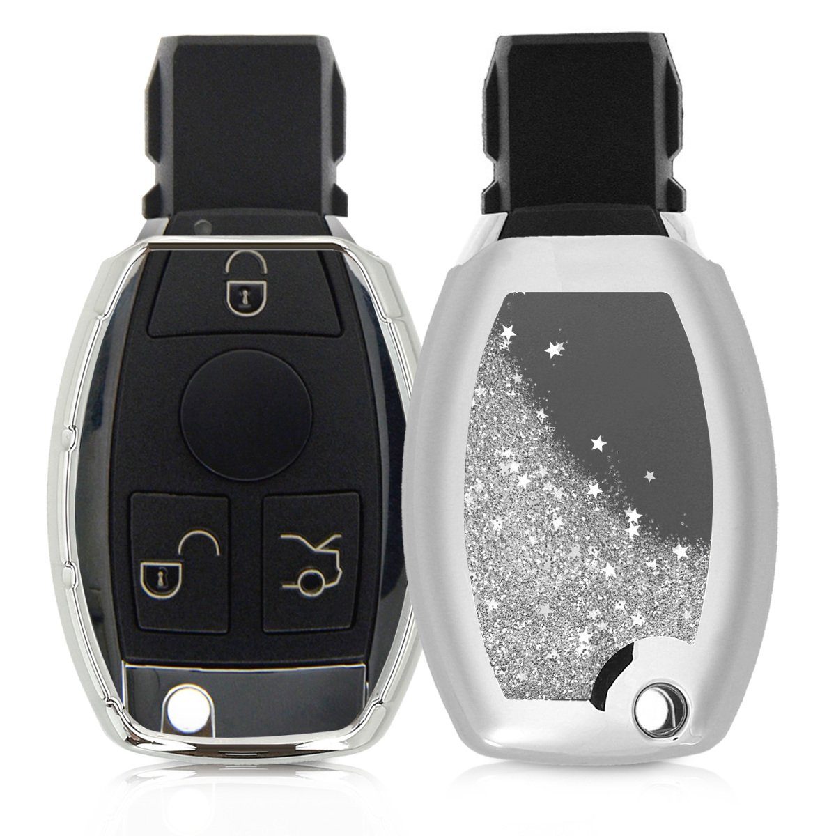 kwmobile Schlüsseltasche Autoschlüssel Hülle für Mercedes Benz, TPU  Schutzhülle Schlüsselhülle Cover für Mercedes Benz, geeignet für Mercedes  Benz 2-3-Tasten Autoschlüssel (nur Keyless Go) Schlüssel