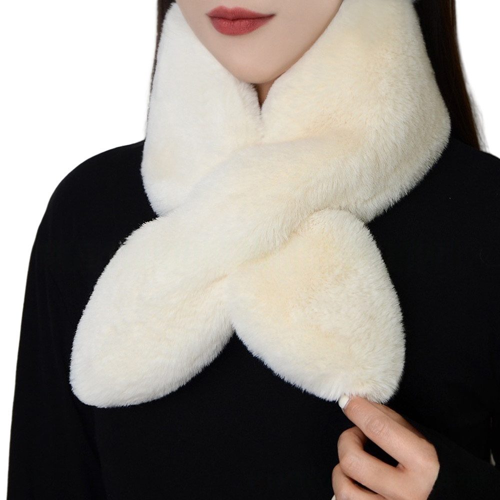 Coonoor Modeschal Plüsch Dicker Warmer Kreuzschal, Superweicher Plüschschal, Geeignet für Mädchen und Damen
