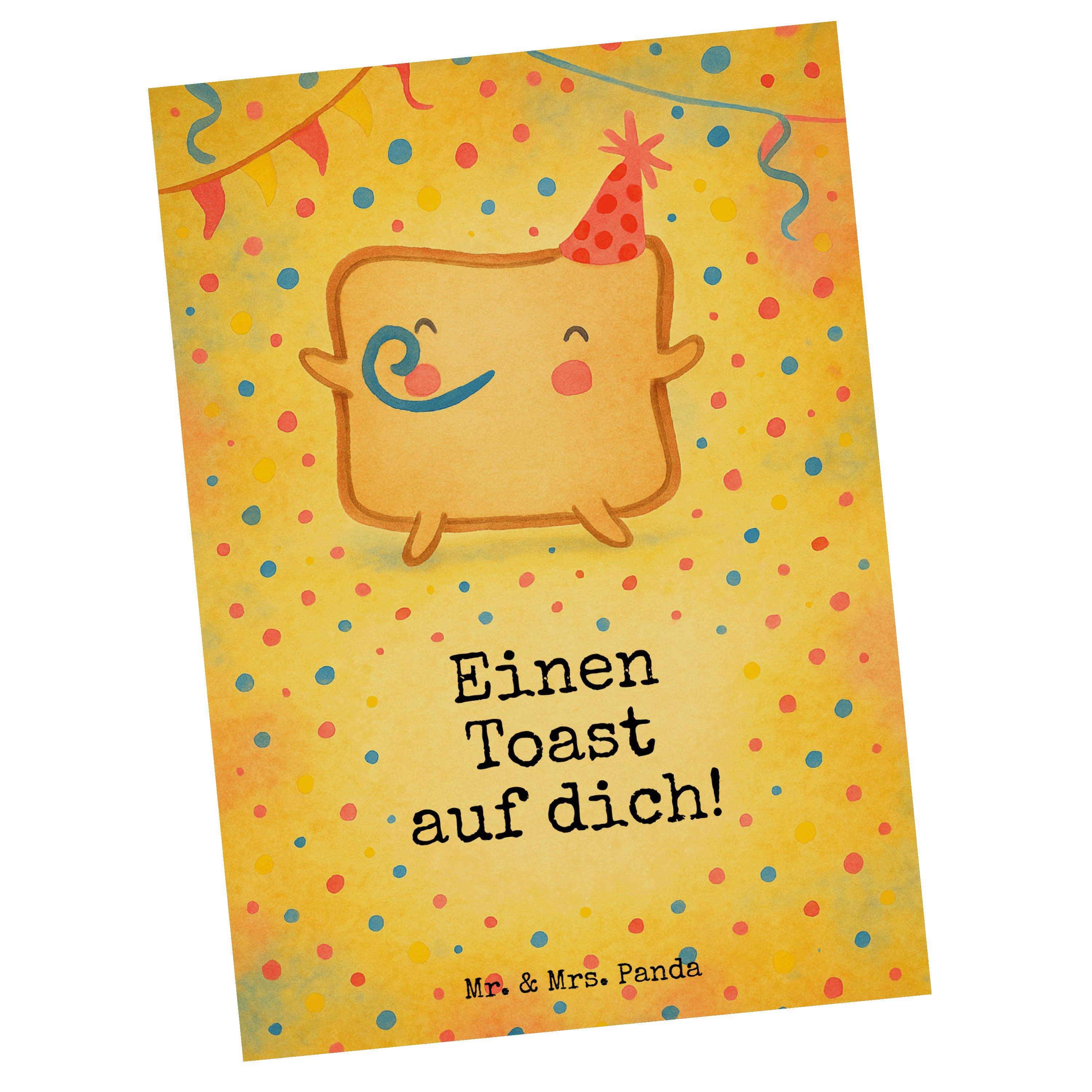 Mr. & Mrs. Panda Postkarte Toast Party Design, Postkarte, Weiß, Hochzeitstag, Mitbringsel, Valen, Kunstkarten Postkarten Mitbringsel