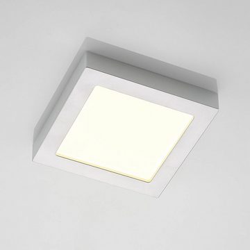 Prios LED Deckenleuchte Alette, dimmbar, LED-Leuchtmittel fest verbaut, Farbwechsel warmweiß / tageslicht, Modern, Polycarbonat, Aluminium, silber, weiß, 1 flammig, inkl.