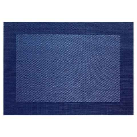 Platzset, Tischset gewebter Rand dunkelblau 46 x 33 cm, ASA SELECTION