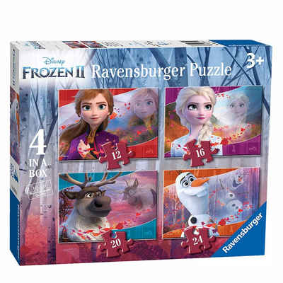Disney Frozen Puzzle »4 in 1 Puzzle Box Disney Frozen II Eiskönigin Ravensburger Kinder Puzzle«, 24 Puzzleteile