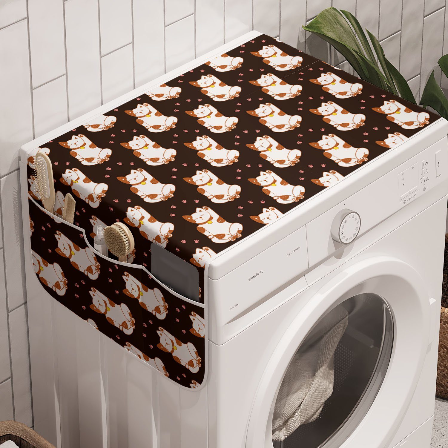 Abakuhaus Katze japanische Waschmaschine für Beruhigen und Anti-Rutsch-Stoffabdeckung Maneki Trockner, Katze Badorganizer Neko