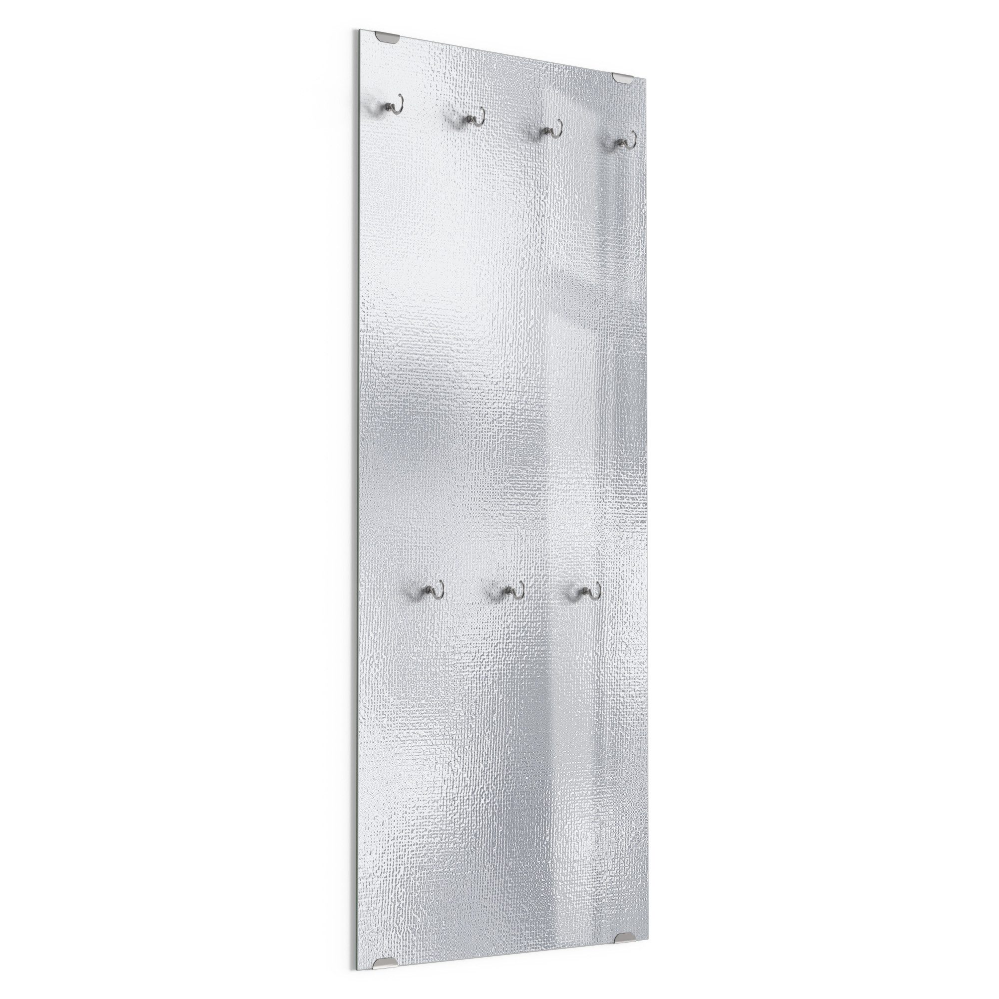 DEQORI Kleiderhaken 'Satiniertes Aluminium', Glas Garderobe hängend Flur Jackenhalter modern Wandgarderobe Haken
