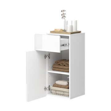 Vicco Midischrank Badschrank Izan 37x77cm Izan Weiß Hochglanz