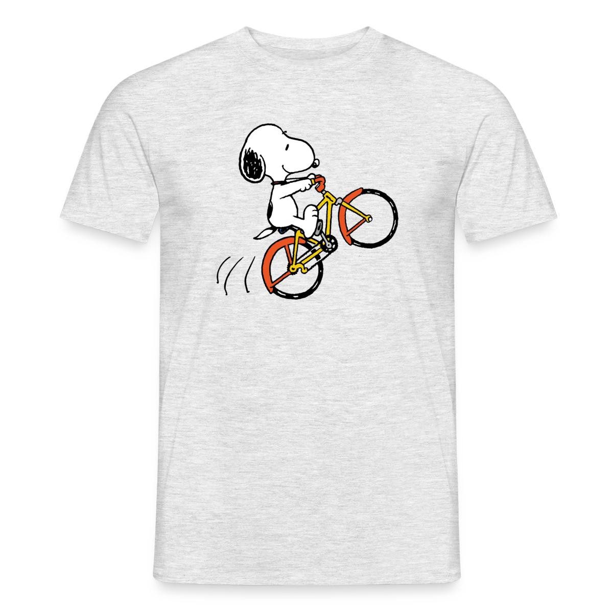 Spreadshirt T-Shirt Peanuts Snoopy Mit Fahrrad Männer T-Shirt (1-tlg)