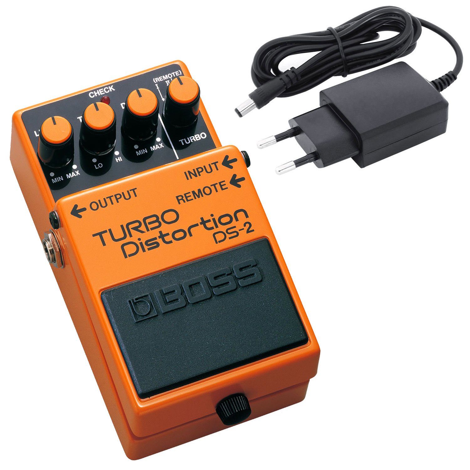 E-Gitarre Boss DS-2 Turbo Distortion Effektgerät mit Netzteil