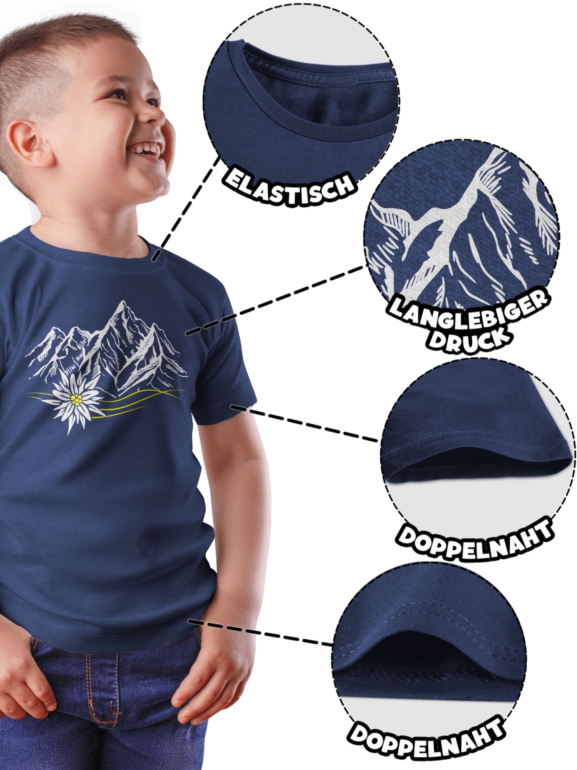 Shirtracer T-Shirt Edelweiß Berge Wandern Wanderlust Berg ruft Alpen (1-tlg) Mode für Oktoberfest Kinder Outfit